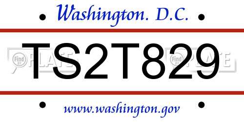 TS2T829 District Of Columbia License Plate