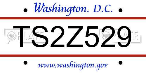 TS2Z529 District Of Columbia License Plate