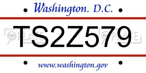 TS2Z579 District Of Columbia License Plate