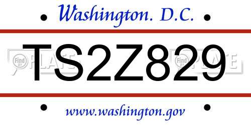 TS2Z829 District Of Columbia License Plate