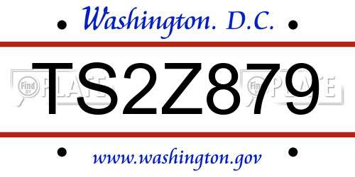 TS2Z879 District Of Columbia License Plate