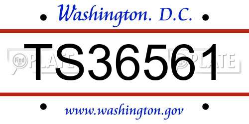 TS36561 District Of Columbia License Plate
