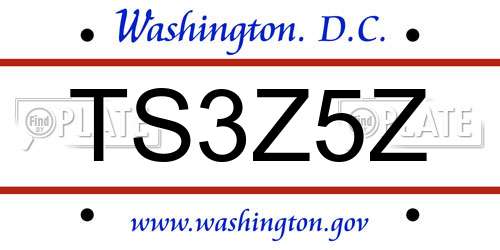 TS3Z5Z District Of Columbia License Plate