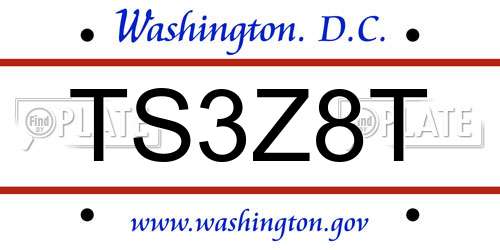 TS3Z8T District Of Columbia License Plate