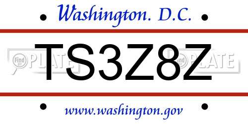 TS3Z8Z District Of Columbia License Plate
