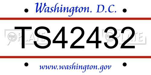 TS42432 District Of Columbia License Plate