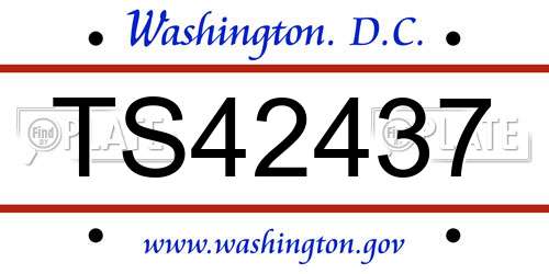 TS42437 District Of Columbia License Plate