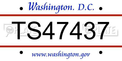 TS47437 District Of Columbia License Plate