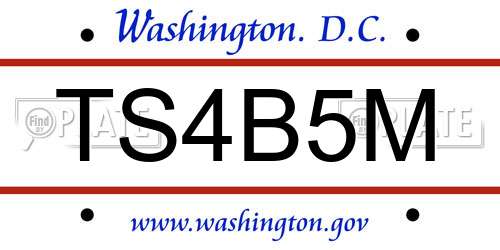 TS4B5M District Of Columbia License Plate