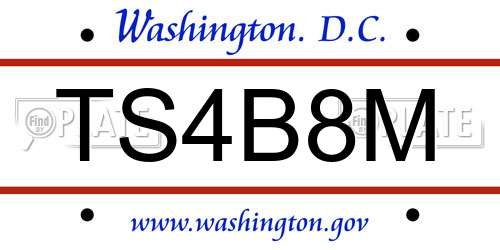 TS4B8M District Of Columbia License Plate