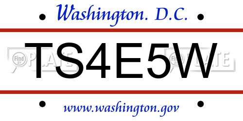 TS4E5W District Of Columbia License Plate