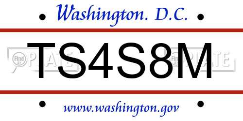 TS4S8M District Of Columbia License Plate