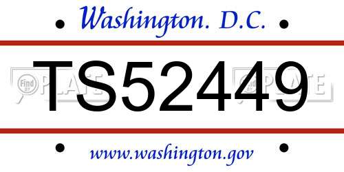 TS52449 District Of Columbia License Plate