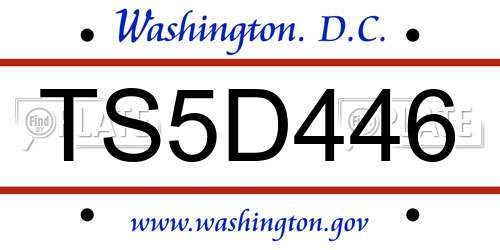 TS5D446 District Of Columbia License Plate