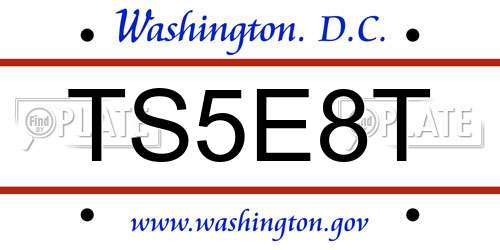 TS5E8T District Of Columbia License Plate
