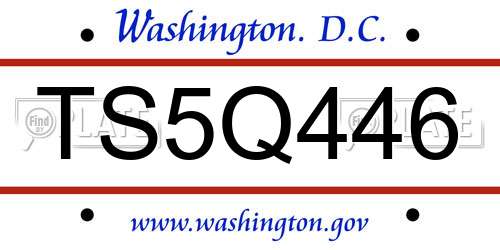 TS5Q446 District Of Columbia License Plate