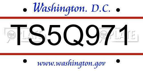 TS5Q971 District Of Columbia License Plate