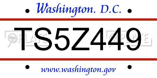 TS5Z449 District Of Columbia License Plate