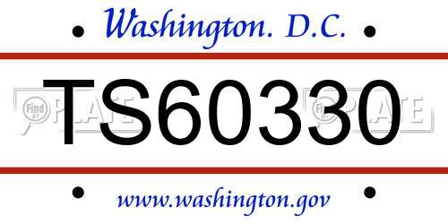 TS60330 District Of Columbia License Plate