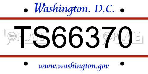 TS66370 District Of Columbia License Plate