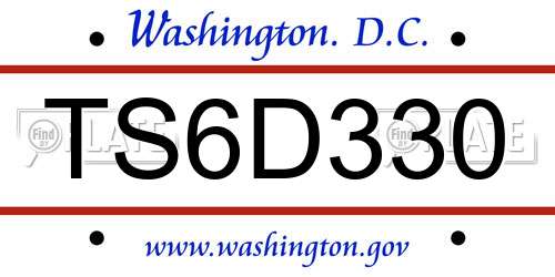 TS6D330 District Of Columbia License Plate