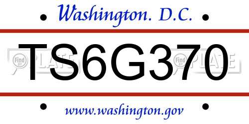 TS6G370 District Of Columbia License Plate