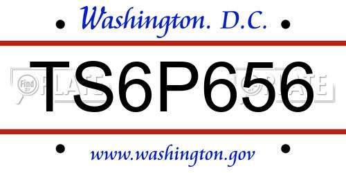 TS6P656 District Of Columbia License Plate