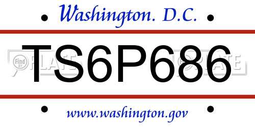 TS6P686 District Of Columbia License Plate