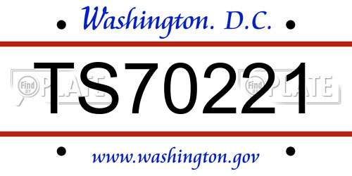 TS70221 District Of Columbia License Plate