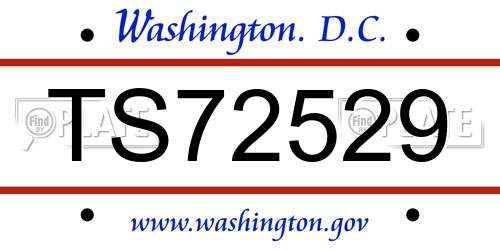 TS72529 District Of Columbia License Plate