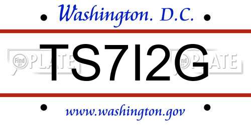 TS7I2G District Of Columbia License Plate