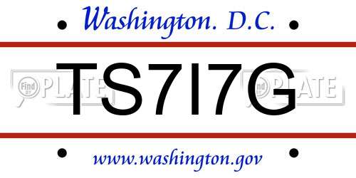 TS7I7G District Of Columbia License Plate