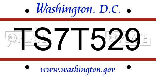 TS7T529 District Of Columbia License Plate