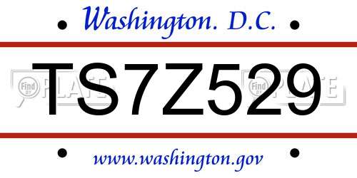 TS7Z529 District Of Columbia License Plate