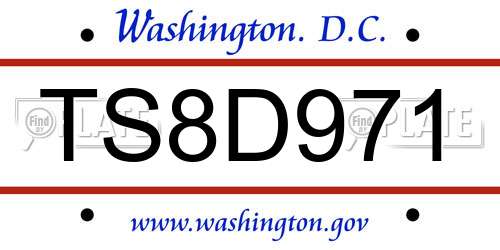 TS8D971 District Of Columbia License Plate