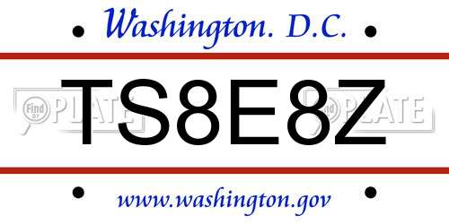 TS8E8Z District Of Columbia License Plate