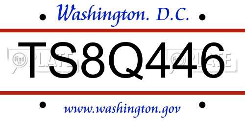 TS8Q446 District Of Columbia License Plate