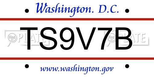 TS9V7B District Of Columbia License Plate