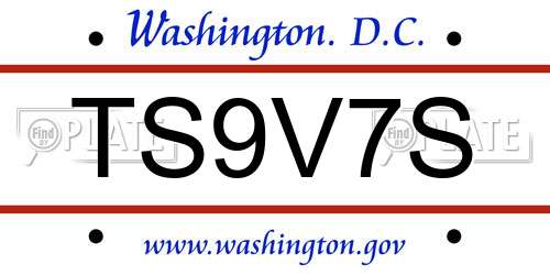 TS9V7S District Of Columbia License Plate
