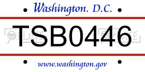 TSB0446 District Of Columbia License Plate