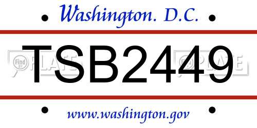 TSB2449 District Of Columbia License Plate