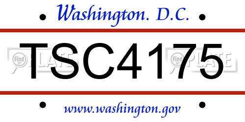 TSC4175 District Of Columbia License Plate