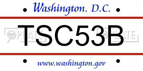 TSC53B District Of Columbia License Plate