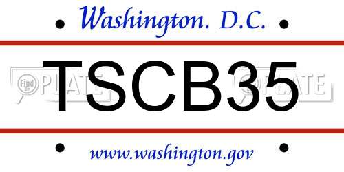 TSCB35 District Of Columbia License Plate