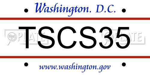 TSCS35 District Of Columbia License Plate