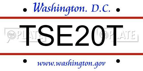TSE20T District Of Columbia License Plate