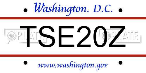 TSE20Z District Of Columbia License Plate