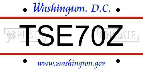 TSE70Z District Of Columbia License Plate