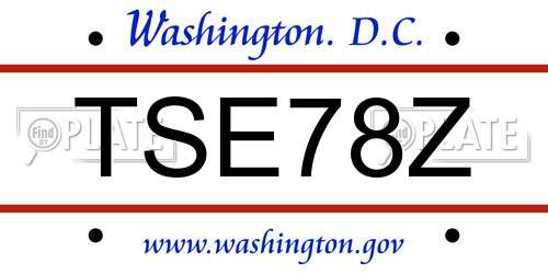 TSE78Z District Of Columbia License Plate