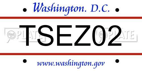 TSEZ02 District Of Columbia License Plate